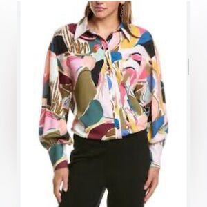 CROSBY by Mollie Burch Multicolor Abstract Print Blouse